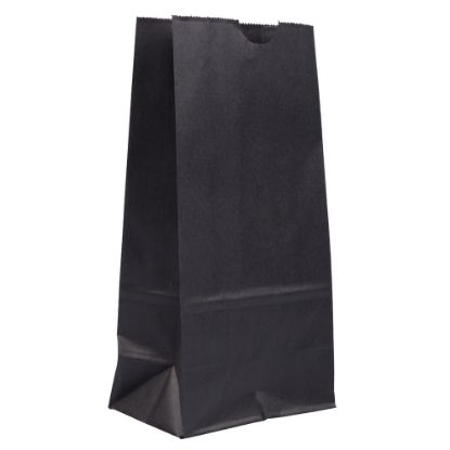 Picture of JAM Paper Medium Kraft Lunch Bags, 9-3/4in x 5in x 3in, Black, Pack Of 25 Bags