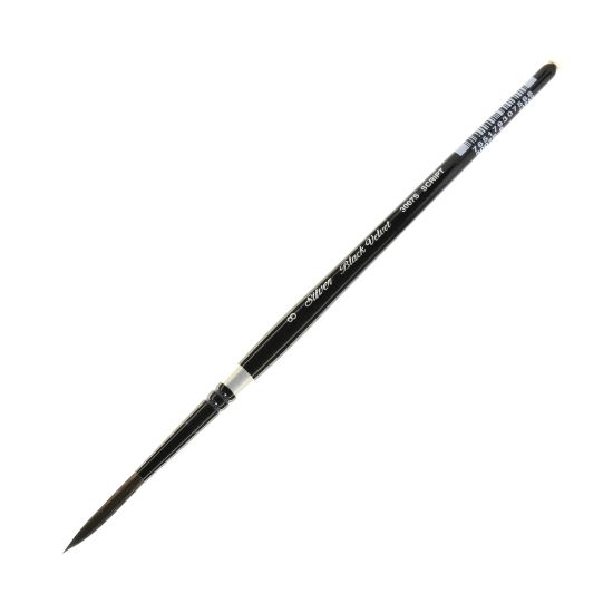 Picture of Silver Brush 3007S Black Velvet Series Paint Brush, Size 8, Script Liner Bristle, Squirrel Hair/Synthetic Filament, Multicolor