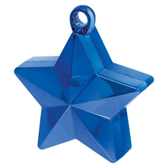 Picture of Amscan Foil Star Balloon Weights, 6 Oz, 4-1/2inH x 3-1/4inW x 2inD, Blue, Pack Of 12 Weights