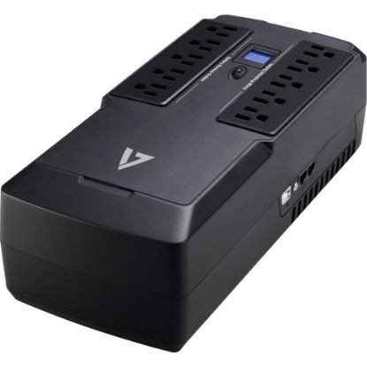 Picture of V7 UPS 750VA Desktop with 10 Outlets, Touch LCD (UPS1DT750-1N) - Desktop - 8 Hour Recharge - 30 Second Stand-by - 120 V AC Input - USB - 10 - 5 x Battery/Surge Outlet