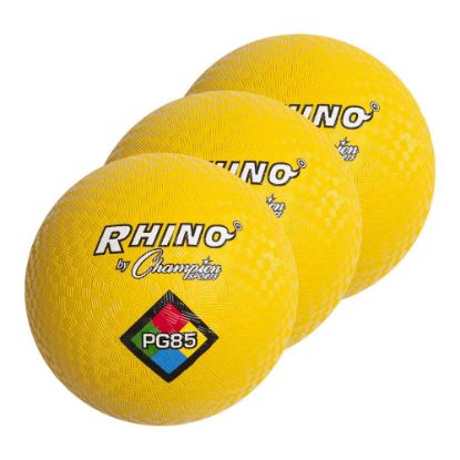 Picture of Champion Sports Playground Balls, 8-1/2in, Yellow, Pack Of 3 Balls