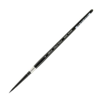 Picture of Silver Brush 3000S Black Velvet Series Paint Brush, Size 4, Round Bristle, Squirrel Hair/Synthetic Filament, Multicolor