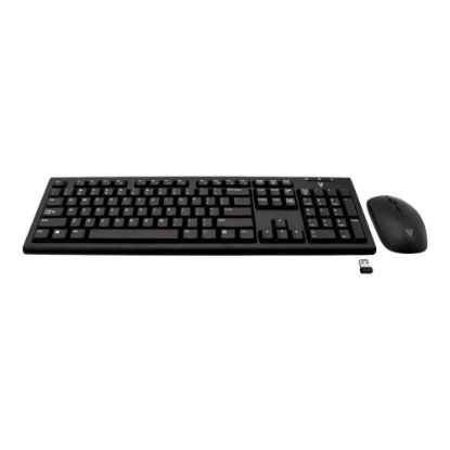 Picture of V7 CKW200US - Keyboard and mouse set - wireless - 2.4 GHz - US - black