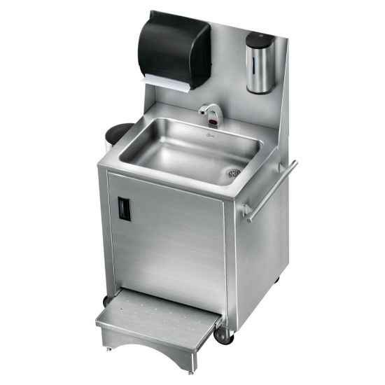 Picture of Zurn JUST Stainless Steel Portable Hand Washing Station, 53-3/4inH x 29-5/8inW x 23-3/16inD, Silver