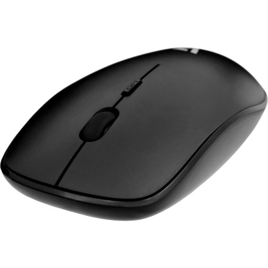 Picture of V7 Wireless Optical Mouse - Optical - Wireless - Radio Frequency - 2.40 GHz - Black - USB - 1600 dpi - Scroll Wheel - 4 Button(s) - Symmetrical - 6 Month Battery Run Time