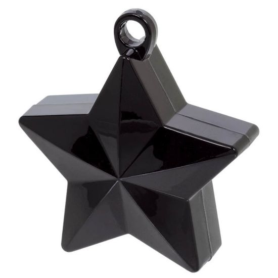 Picture of Amscan Foil Star Balloon Weights, 6 Oz, 4-1/2inH x 3-1/4inW x 2inD, Black, Pack Of 12 Weights