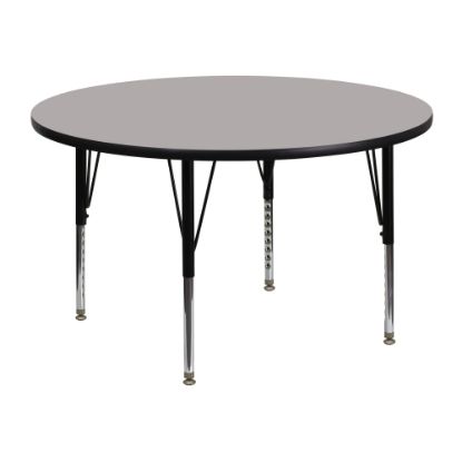 Picture of Flash Furniture 48in Round HP Laminate Activity Table With Short Height-Adjustable Legs, Gray