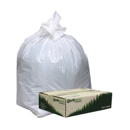 Picture of Webster EarthSense 0.7 mil Trash Bags, 13 gal, 24inH x 32inW, 75% Recycled, White, 150 Bags