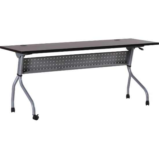 Picture of Lorell Flip Top Training Table, 72inW, Espresso/Silver