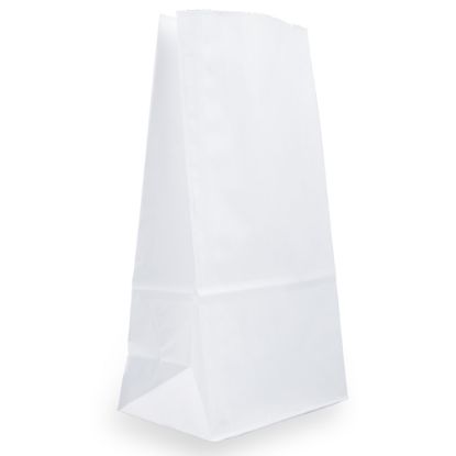 Picture of JAM Paper Kraft Lunch Bags, Large, 11 x 6 x 3 3/4, White, Pack Of 25 Bags