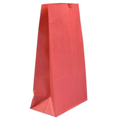 Picture of JAM Paper Kraft Lunch Bags, Large, 11 x 6 x 3 3/4, Red, Pack Of 25 Bags