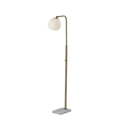 Picture of Adesso Remi Floor Lamp, 55inH, White Opal Shade/White Marble Base