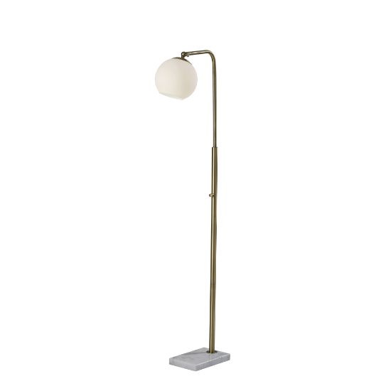 Picture of Adesso Remi Floor Lamp, 55inH, White Opal Shade/White Marble Base