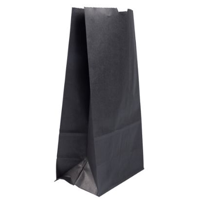 Picture of JAM Paper Kraft Lunch Bags, Large, 11 x 6 x 3 3/4, Black, Pack Of 25 Bags