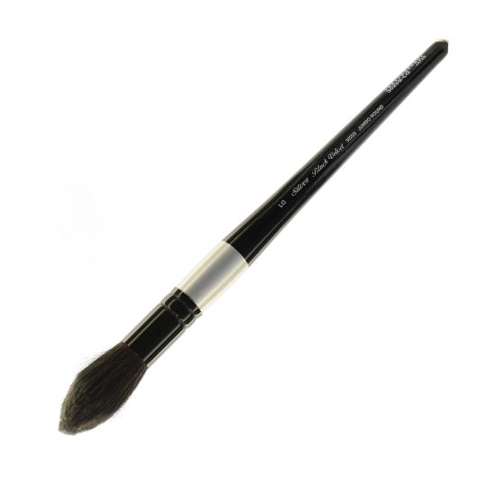 Picture of Silver Brush 3025S Black Velvet Series Paint Brush, Large, Jumbo Round Wash Bristle, Squirrel Hair/Synthetic Filament, Multicolor