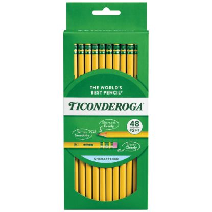 Picture of Ticonderoga Pencils, #2 Medium Soft Lead, Yellow Barrel, Box Of 48 Pencils