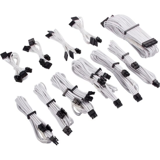 Picture of Corsair Premium Individually Sleeved PSU Cables Pro Kit Type 4 Gen 4 - White - For Power Supply - White