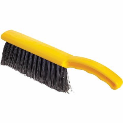 Picture of Rubbermaid Commercial Countertop Block Brush - 8in Synthetic Bristle - 12.5in Overall Length - 6 / Carton - Yellow, Silver