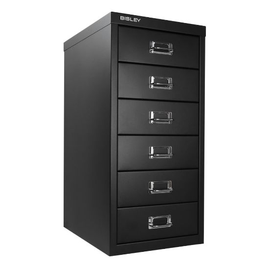 Picture of Bisley 15inD Vertical 6-Drawer Under-Desk File Cabinet, Black