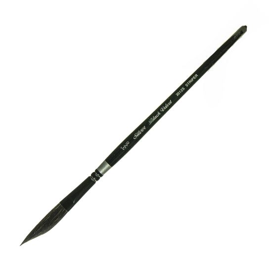 Picture of Silver Brush 3012S Black Velvet Series Paint Brush, 3/8in, Dagger Striper Bristle, Squirrel Hair/Synthetic Filament, Multicolor