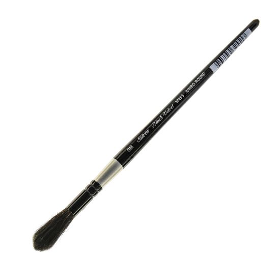 Picture of Silver Brush 3025S Black Velvet Series Paint Brush, Small, Jumbo Round Wash Bristle, Squirrel Hair/Synthetic Filament, Multicolor