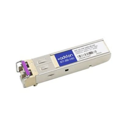 Picture of AddOn - SFP (mini-GBIC) transceiver module (equivalent to: Arista Networks SFP-1G-CW-1490-80) - 1GbE - 1000Base-CWDM - LC single-mode - up to 49.7 miles - 1490 nm - TAA Compliant