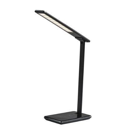 Picture of Adesso Simplee Declan AdessoCharge LED Desk Lamp, 16inH, Black Shade/Glossy Black Base