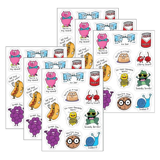 Picture of Creative Teaching Press Reward Stickers, So Much Pun!, 55 Stickers Per Pack, Set Of 6 Packs