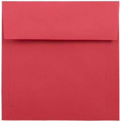 Picture of JAM Paper Color Square Invitation Envelopes, 6in x 6in, Gummed Seal, Red, Pack Of 25 Envelopes