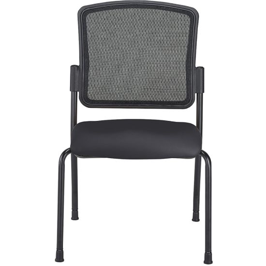 Picture of WorkPro Spectrum Series Mesh/Vinyl Stacking Guest Chair with Antimicrobial Protection, Armless, Black, Set Of 2 Chairs, BIFMA Compliant