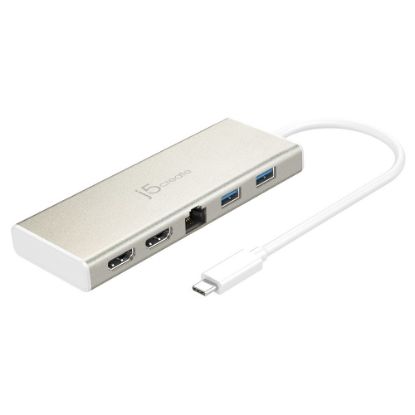 Picture of j5create USB 3.1 Type-C Dual HDMI Dock, Silver, 7.8, JCD381