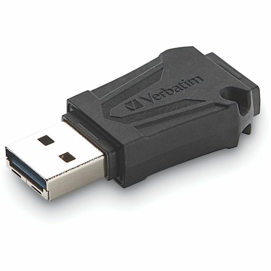 Picture of Verbatim 64GB ToughMAX USB Flash Drive - 64 GB - USB 2.0 - Black - Lifetime Warranty - 1 Each