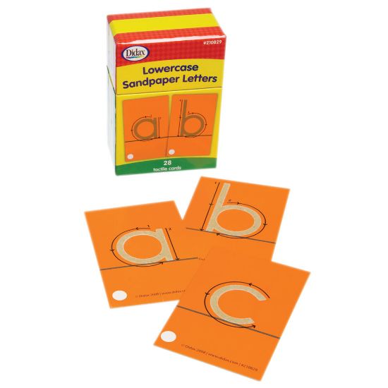 Picture of Didax Tactile Sandpaper Flashcards, Lowercase Letters, Grades K-1, Pack Of 26 Cards