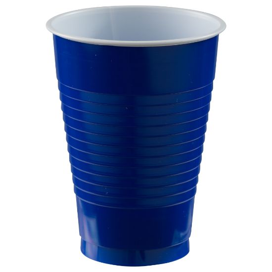 Picture of Amscan 436811 Plastic Cups, 12 Oz, Bright Royal Blue, 50 Cups Per Pack, Case Of 3 Packs