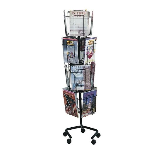 Picture of Safco Wire Rotary Literature Display, 61 1/4inH x 15inW x 15inD, 16 Pockets, Charcoal