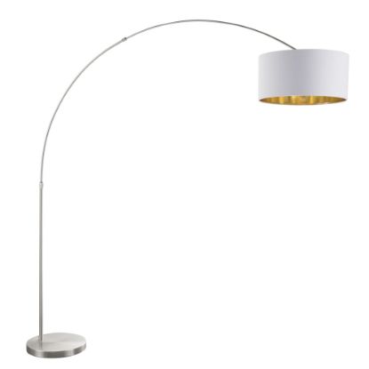 Picture of Lumisource Salon Contemporary Floor Lamp, Satin Nickel/White/Gold