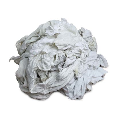 Picture of Pro-Clean Basics T-Shirt Rags, 100% Recycled, Mixed White, 4 Lb Bag