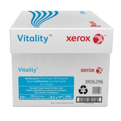 Picture of Xerox Vitality Multi-Use Printer & Copy Paper, 10 Reams, White, Letter (8.5in x 11in), 5000 Sheets Per Case, 20 Lb, 92 Brightness, 30% Recycled, FSC Certified