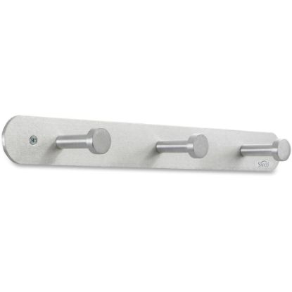 Picture of Safco Rounded Design Coat Hooks, 2inH x 18inW x 2 5/8inD, Silver