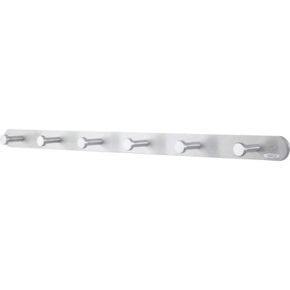 Picture of Safco Rounded Design Coat Hooks, 2inH x 36inW x 2 3/4inD, Silver