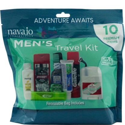 Picture of Handy Solutions Mens Resealable Travel Kit Bags, Blue, Case Of 8 Bags