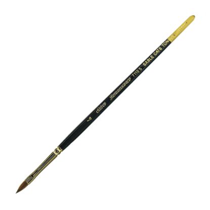 Picture of Silver Brush Renaissance Series Short-Handle Paint Brush, 7110S, Size 4, Cats Tongue, Sable, Multicolor