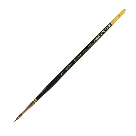 Picture of Silver Brush Renaissance Series Short-Handle Paint Brush, 7110S, Size 1, Cats Tongue, Sable, Multicolor