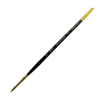 Picture of Silver Brush Renaissance Series Short-Handle Paint Brush, 7110S, Size 2, Cats Tongue, Sable, Multicolor