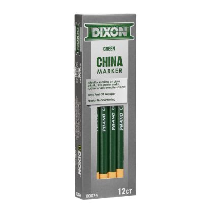 Picture of Dixon Phano China Markers, Green, Presharpened,  Pack of 12