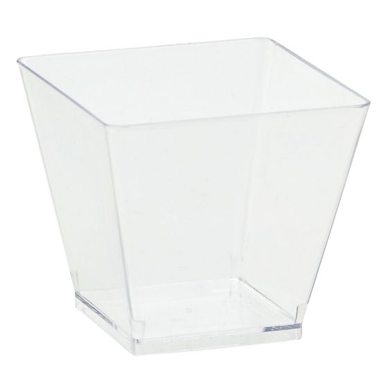 Picture of Amscan Mini Plastic Cubed Bowls, 3in x 3in, Clear, 40 Bowls Per Pack, Set Of 2 Packs