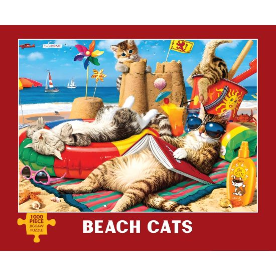 Picture of Willow Creek Press 1,000-Piece Puzzle, 26-5/8in x 19-1/4in, Beach Cats