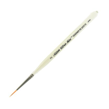 Picture of Silver Brush Ultra Mini Series Paint Brush, Size 2, Taklon Filament, Round Bristle, Gold/Pearl White