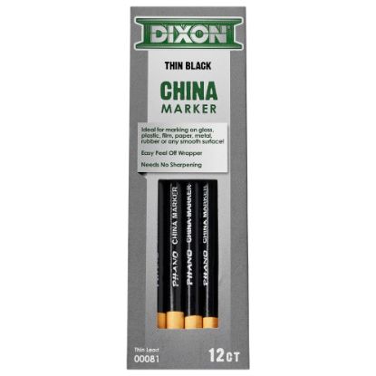 Picture of Dixon Phano China Marker, Black, Box of 12