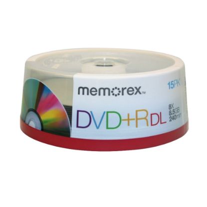 Picture of Memorex DVD+R Double Layer Recordable Media Spindle, 8.5GB/240 Minutes, Pack Of 15